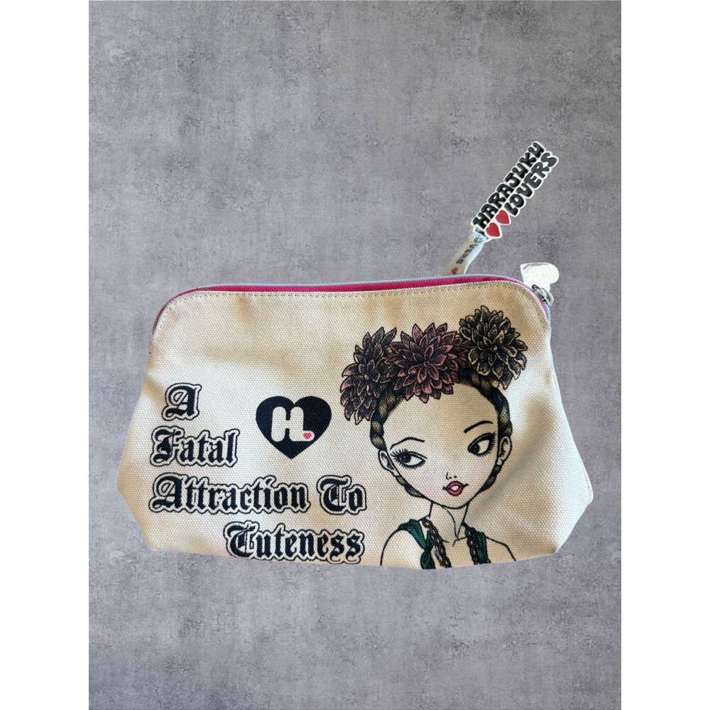 Vtg Harajuku Lovers Gwen Stefani Love Cosmetic Bag Fatal Attraction To Cuteness